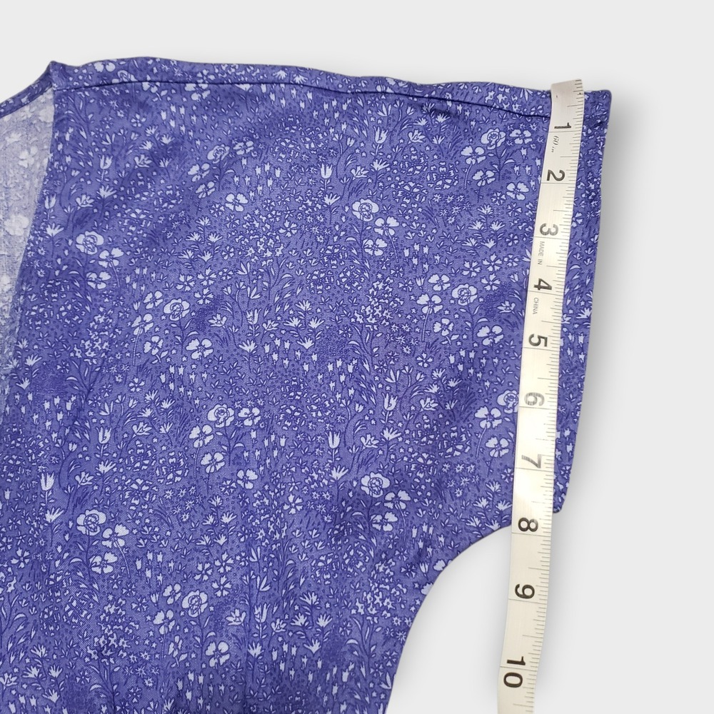 Marine Layer Camila Mini Dress Blue Ditsy Floral Sz XS Button Front Belted - Picture 11 of 12